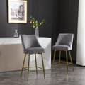 Hengming Velvet High Bar Chair With Gold Zipper