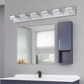 Modern 6 Light Chrome LED Vanity Mirror Light Fixture chrome-modern-acrylic-stainless steel