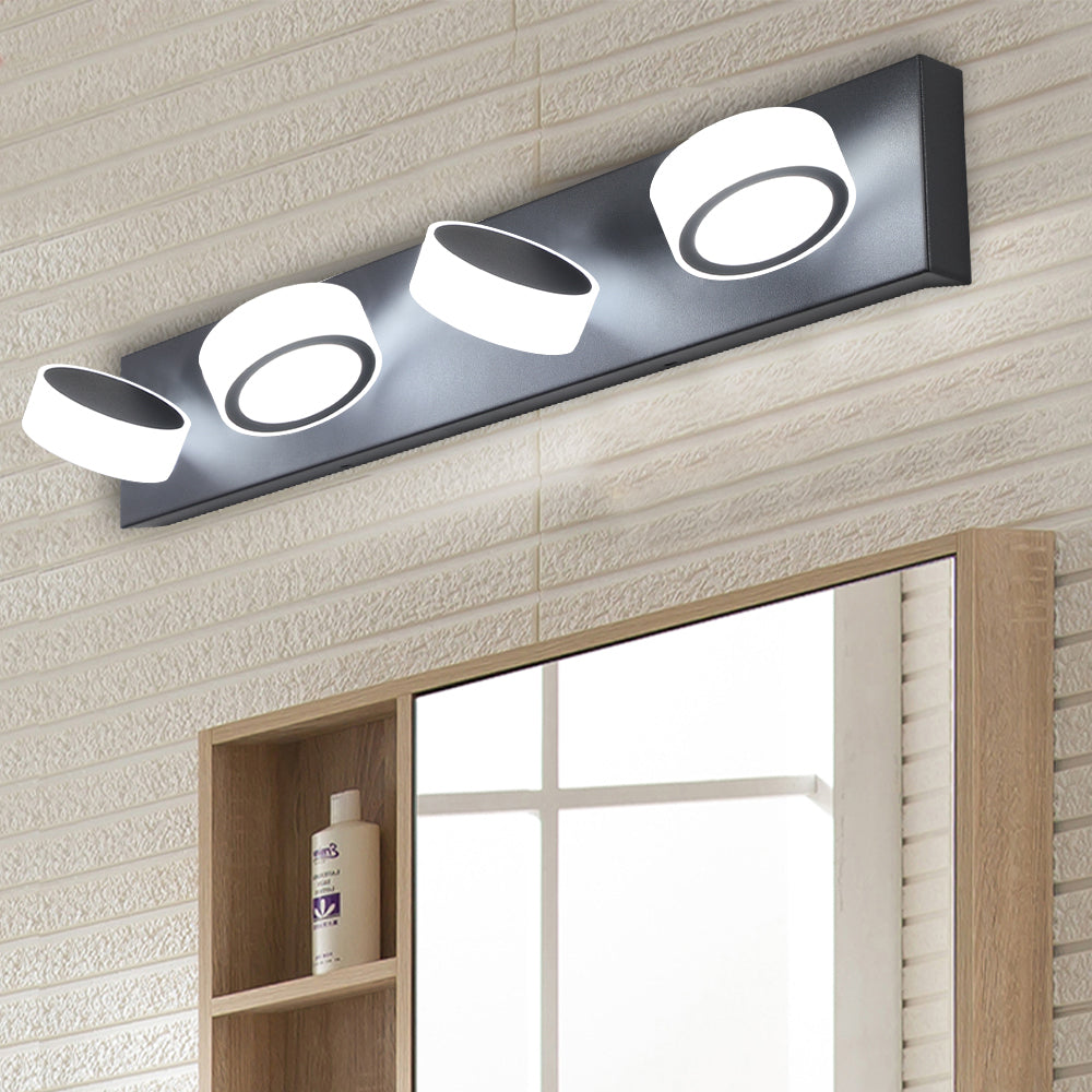 LED Modern Black 4 Light Vanity Lights Fixtures Over black-modern-acrylic-iron