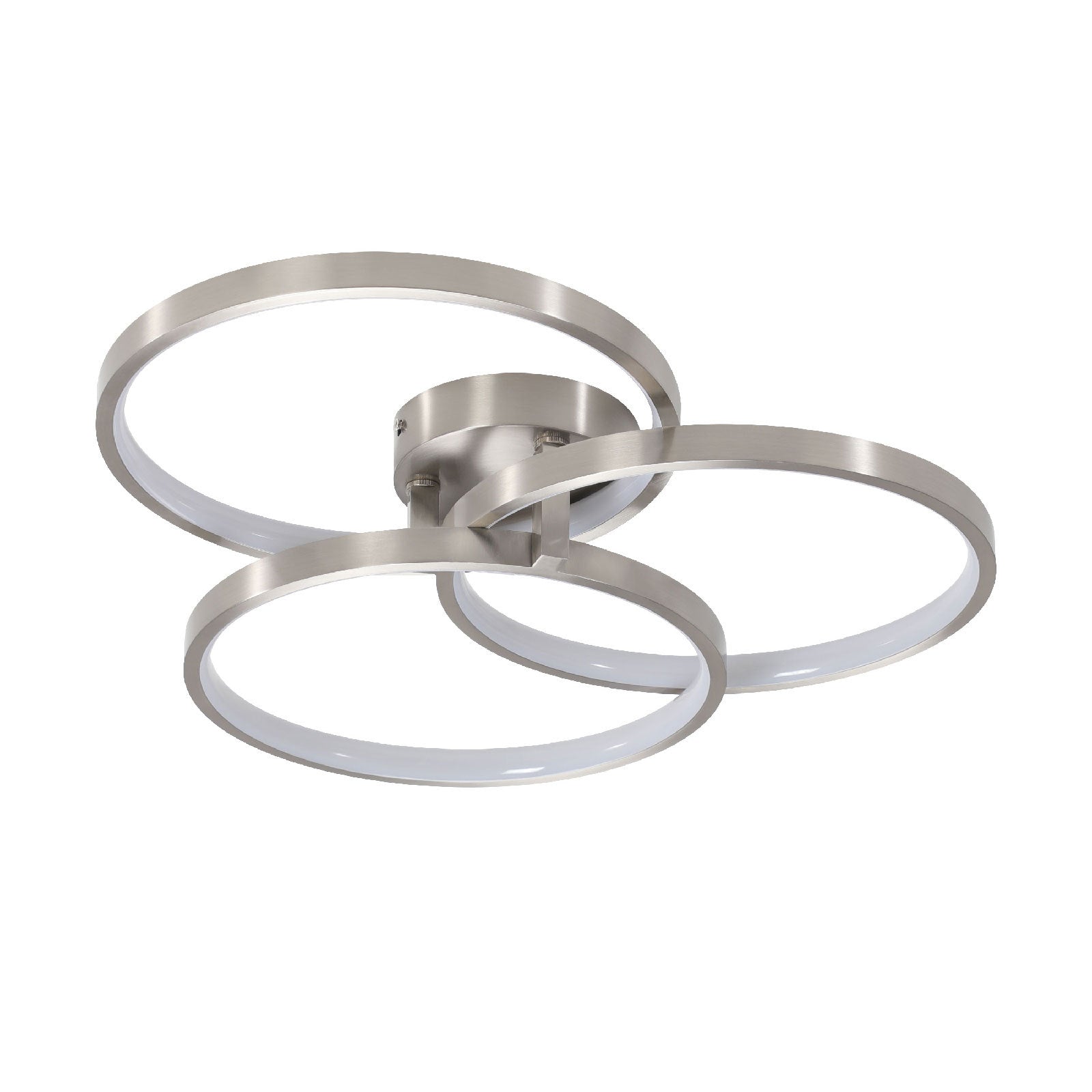 Three ring design, contemporary semi flush mount with chrome-modern-aluminium-iron