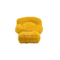 COOLMORE Bean Bag Chair Faux fur Lazy Sofa Footstool yellow-plush