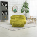 COOLMORE Bean Bag Chair Faux fur Lazy Sofa Footstool olive-plush