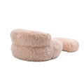 COOLMORE Bean Bag Chair Faux fur Lazy Sofa Footstool pink-plush