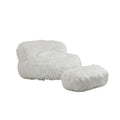 COOLMORE Bean Bag Chair Faux fur Lazy Sofa Footstool white-plush