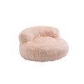 COOLMORE Bean Bag Chair Faux fur Lazy Sofa Footstool pink-plush