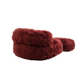 COOLMORE Bean Bag Chair Faux fur Lazy Sofa Footstool wine red-plush