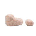 COOLMORE Bean Bag Chair Faux fur Lazy Sofa Footstool pink-plush