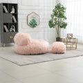 COOLMORE Bean Bag Chair Faux fur Lazy Sofa Footstool pink-plush