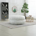 COOLMORE Bean Bag Chair Faux fur Lazy Sofa Footstool white-plush