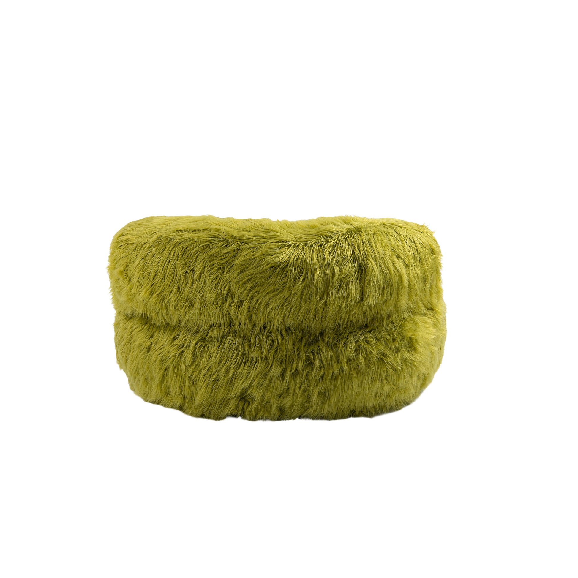 COOLMORE Bean Bag Chair Faux fur Lazy Sofa Footstool olive-plush