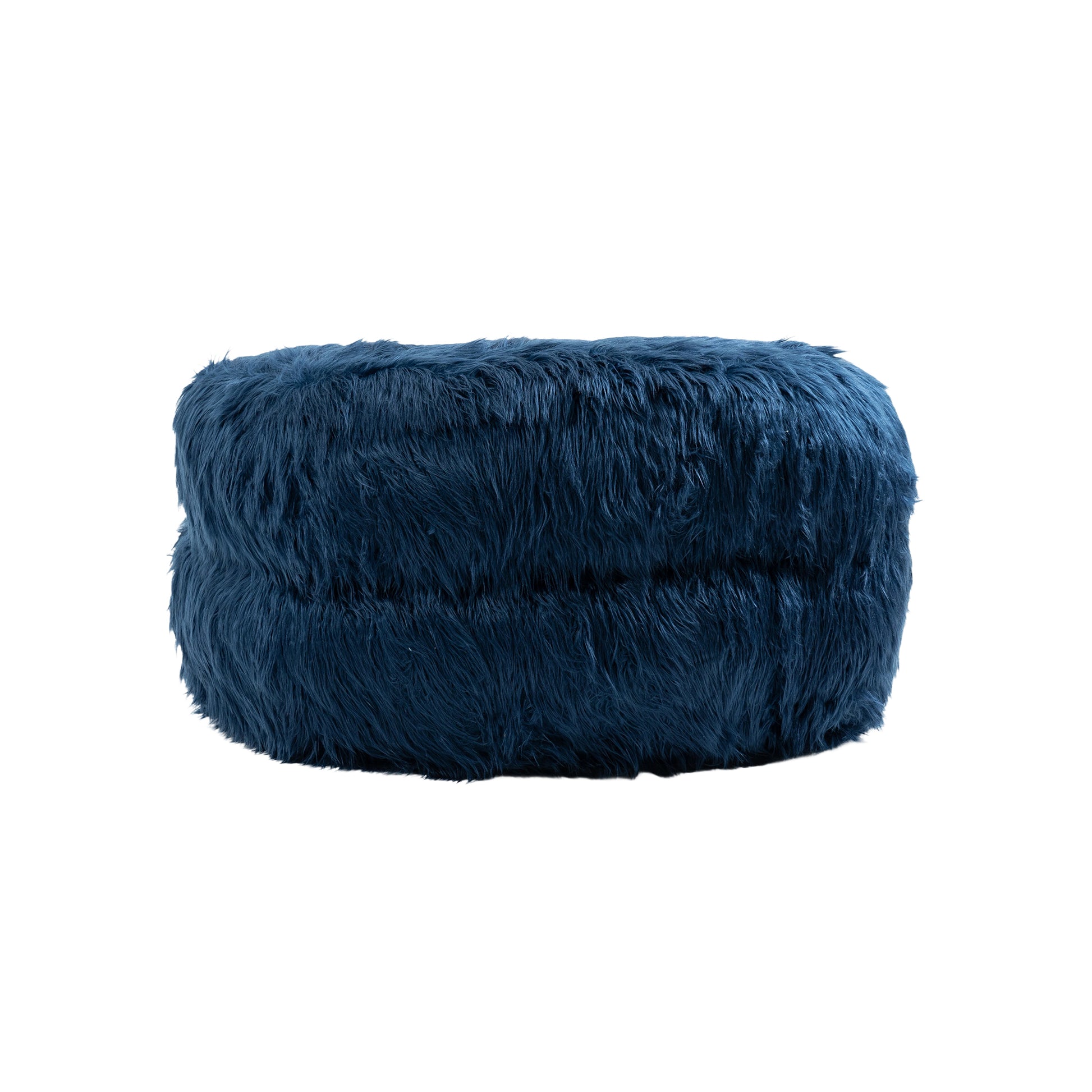 COOLMORE Bean Bag Chair Faux fur Lazy Sofa Footstool navy-plush