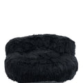 COOLMORE Bean Bag Chair Faux fur Lazy Sofa Footstool black-plush