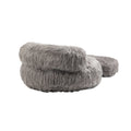 COOLMORE Bean Bag Chair Faux fur Lazy Sofa Footstool gray-plush