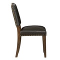 Dahlia Brown Faux Leather Dining Chair with Nail