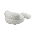 COOLMORE Bean Bag Chair Faux fur Lazy Sofa Footstool white-plush