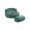 COOLMORE Bean Bag Chair Faux fur Lazy Sofa Footstool mint green-plush