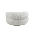 COOLMORE Bean Bag Chair Faux fur Lazy Sofa Footstool white-plush