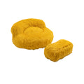 COOLMORE Bean Bag Chair Faux fur Lazy Sofa Footstool yellow-plush