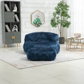 COOLMORE Bean Bag Chair Faux fur Lazy Sofa Footstool navy-plush