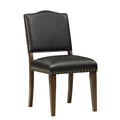 Dahlia Brown Faux Leather Dining Chair with Nail