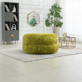 COOLMORE Bean Bag Chair Faux fur Lazy Sofa Footstool olive-plush