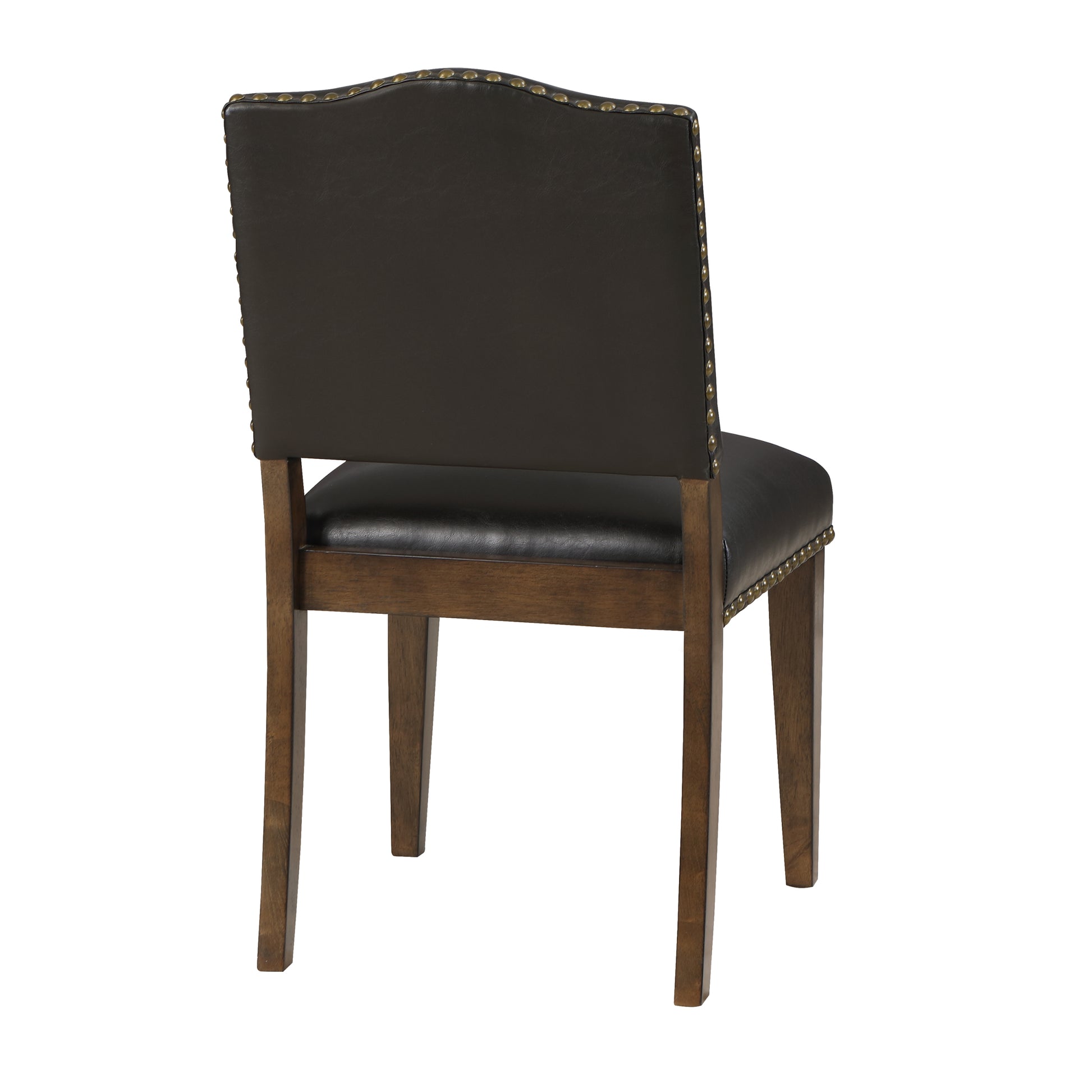 Dahlia Brown Faux Leather Dining Chair with Nail