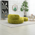 COOLMORE Bean Bag Chair Faux fur Lazy Sofa Footstool olive-plush