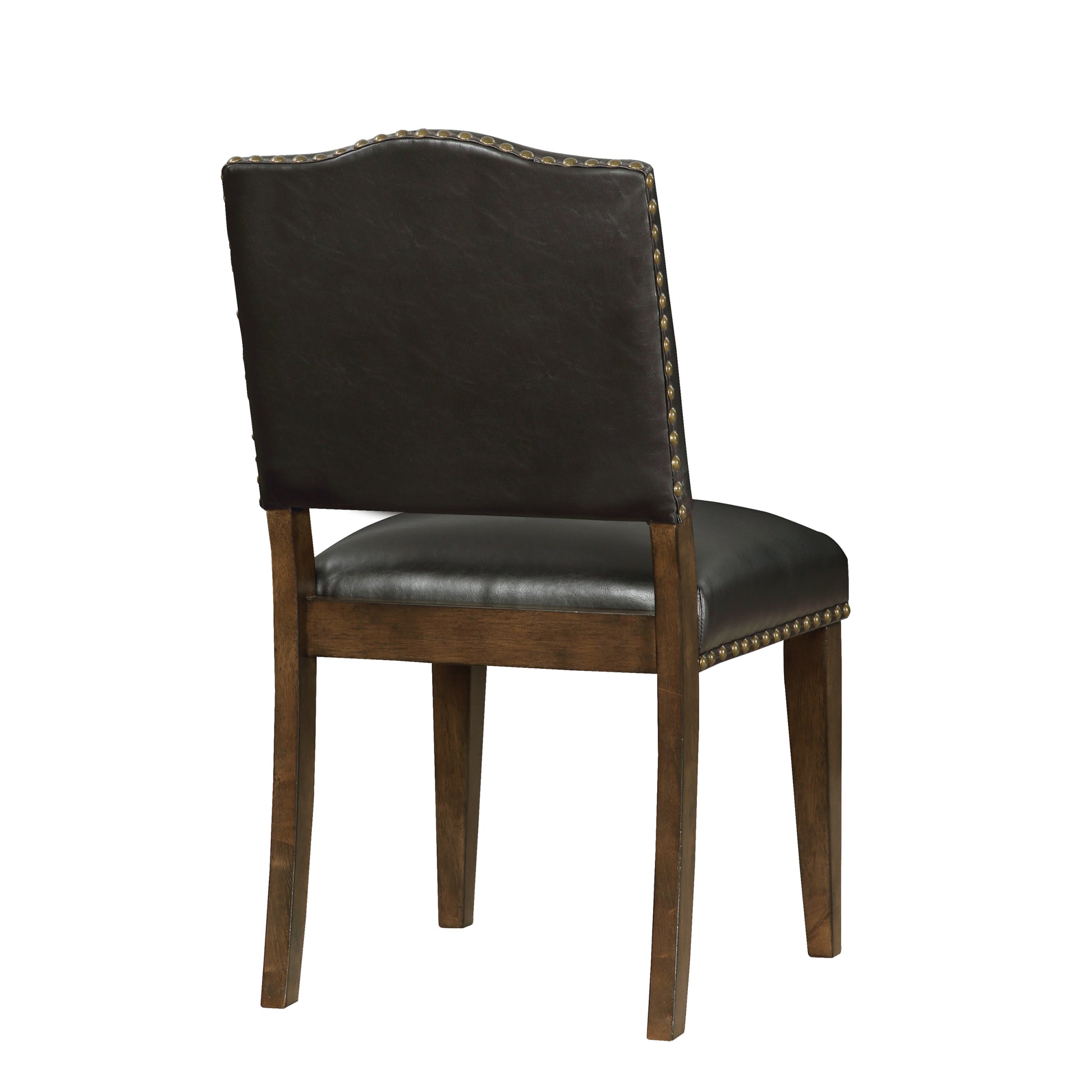 Dahlia Brown Faux Leather Dining Chair with Nail