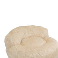 COOLMORE Bean Bag Chair Faux fur Lazy Sofa Footstool beige-plush