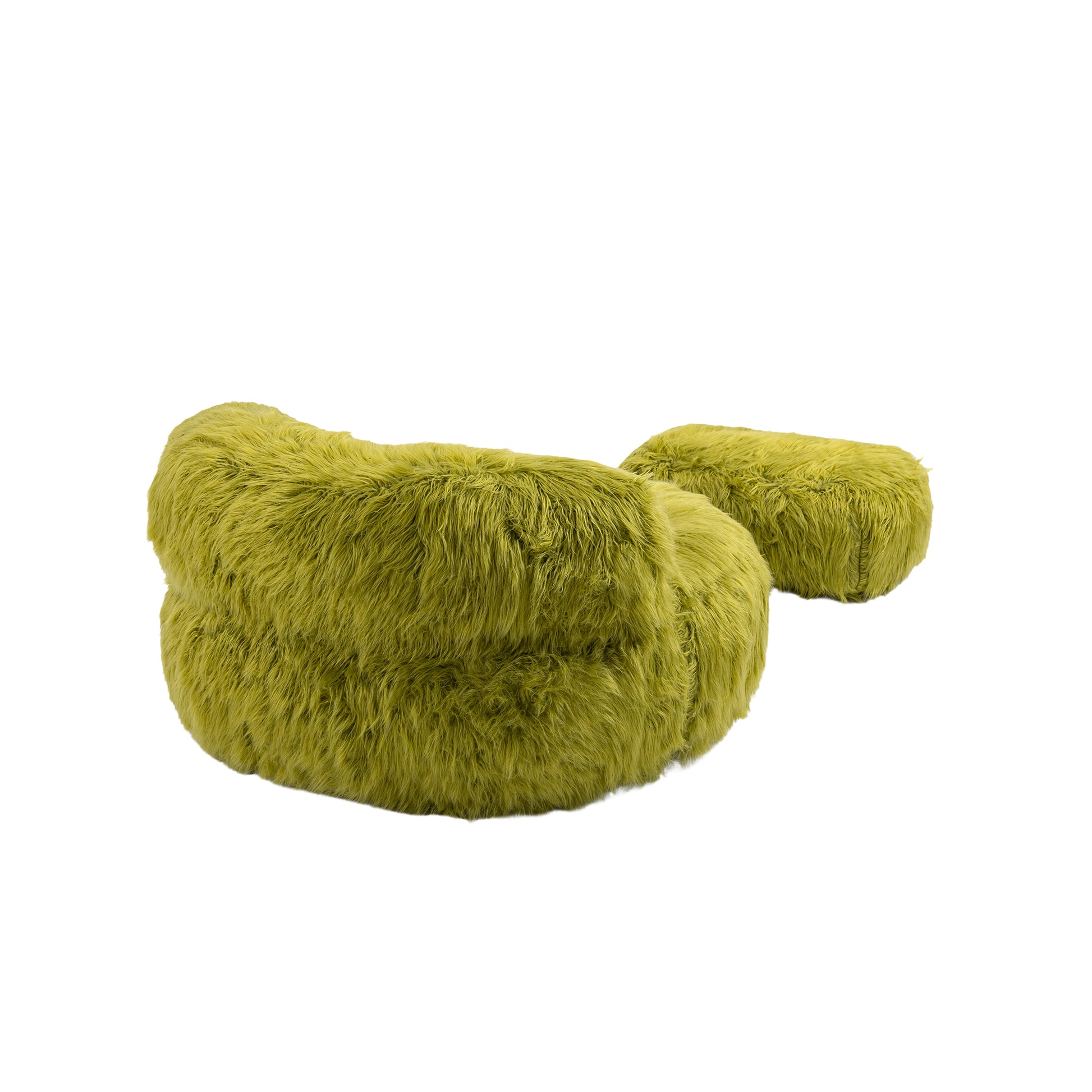 COOLMORE Bean Bag Chair Faux fur Lazy Sofa Footstool olive-plush