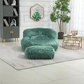 COOLMORE Bean Bag Chair Faux fur Lazy Sofa Footstool mint green-plush