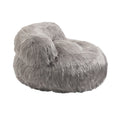 COOLMORE Bean Bag Chair Faux fur Lazy Sofa Footstool gray-plush