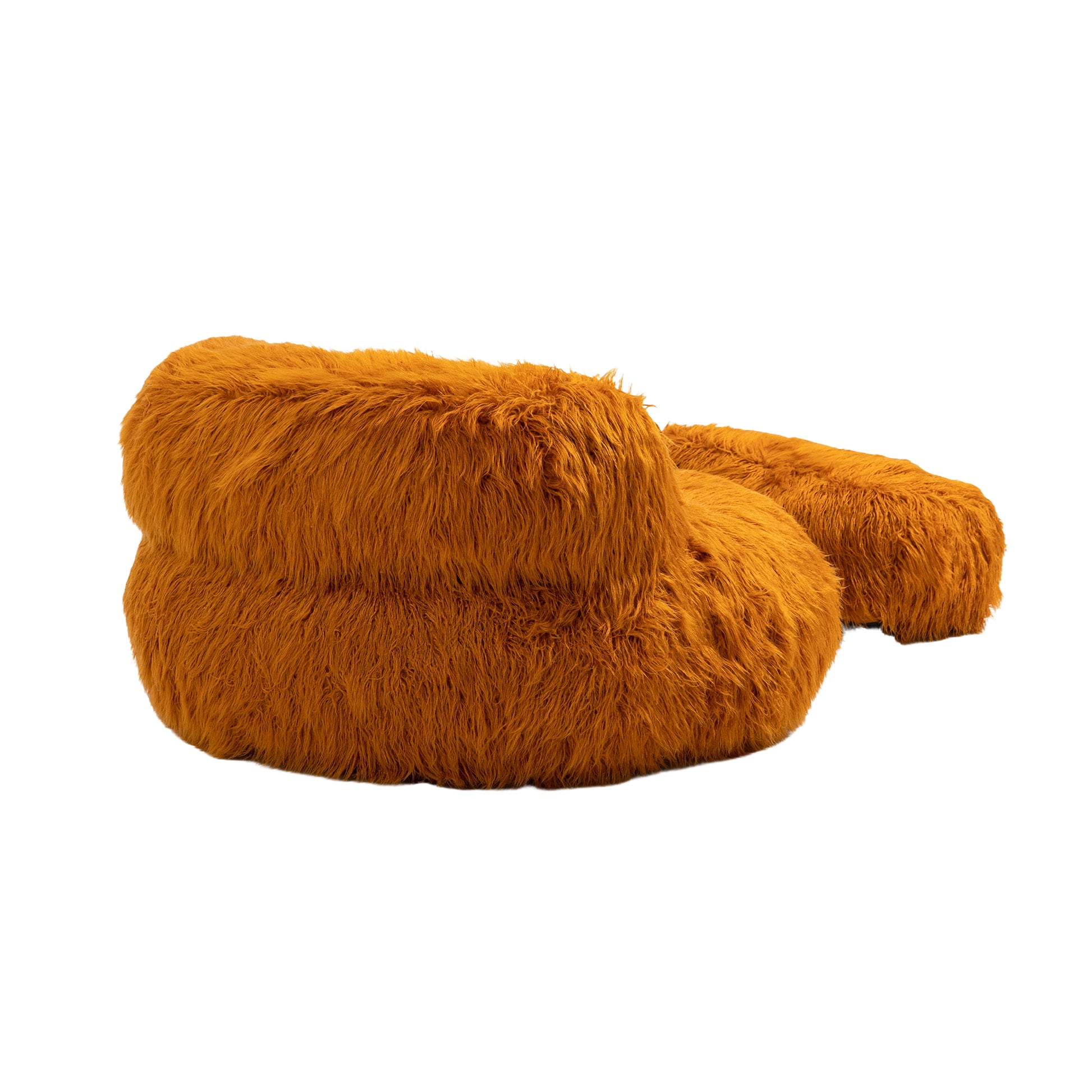 COOLMORE Bean Bag Chair Faux fur Lazy Sofa Footstool orange-plush