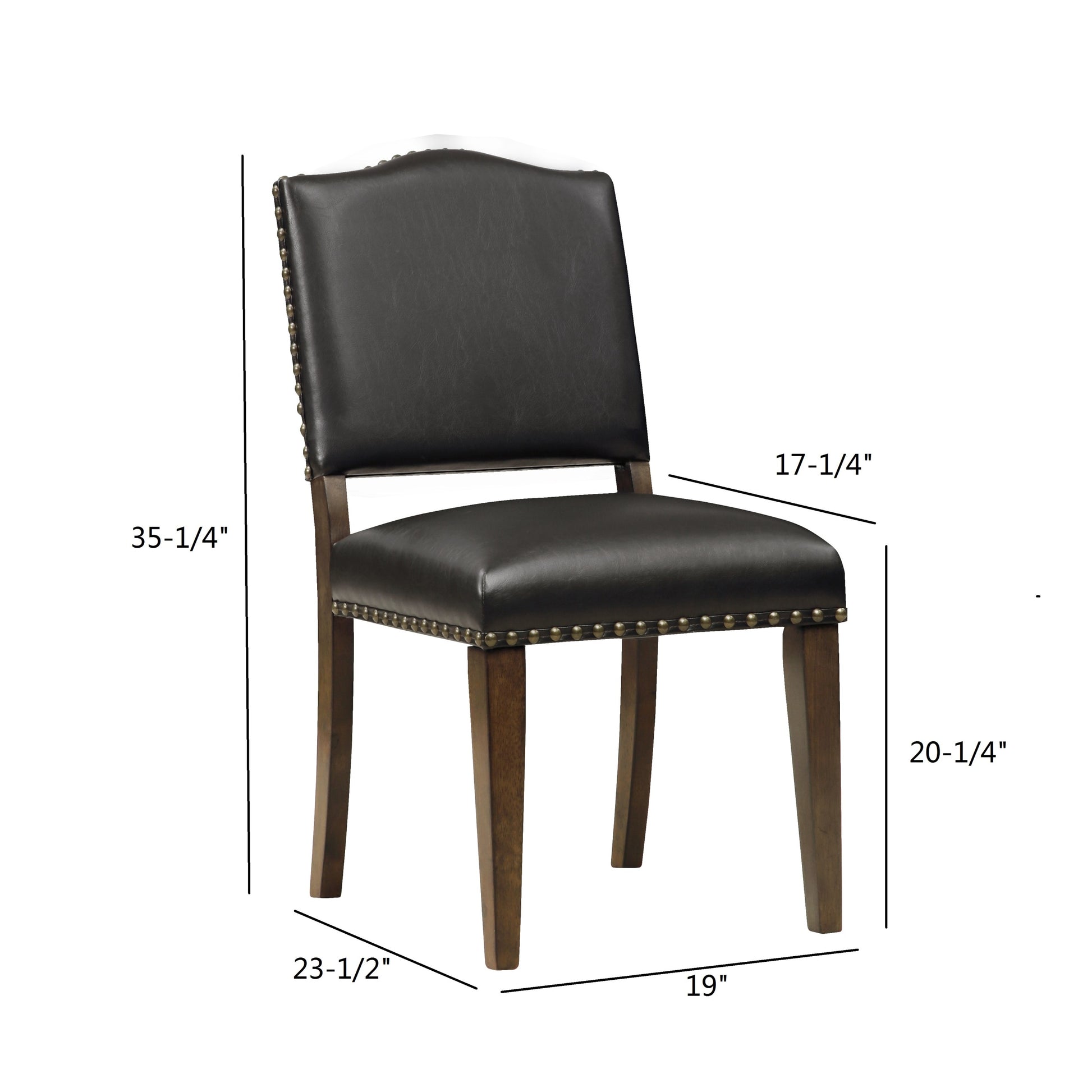 Dahlia Brown Faux Leather Dining Chair with Nail