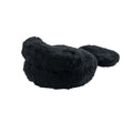 COOLMORE Bean Bag Chair Faux fur Lazy Sofa Footstool black-plush