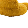 COOLMORE Bean Bag Chair Faux fur Lazy Sofa Footstool yellow-plush