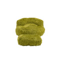 COOLMORE Bean Bag Chair Faux fur Lazy Sofa Footstool olive-plush