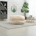 COOLMORE Bean Bag Chair Faux fur Lazy Sofa Footstool beige-plush