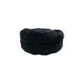 COOLMORE Bean Bag Chair Faux fur Lazy Sofa Footstool black-plush