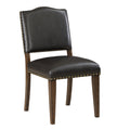 Dahlia Brown Faux Leather Dining Chair with Nail