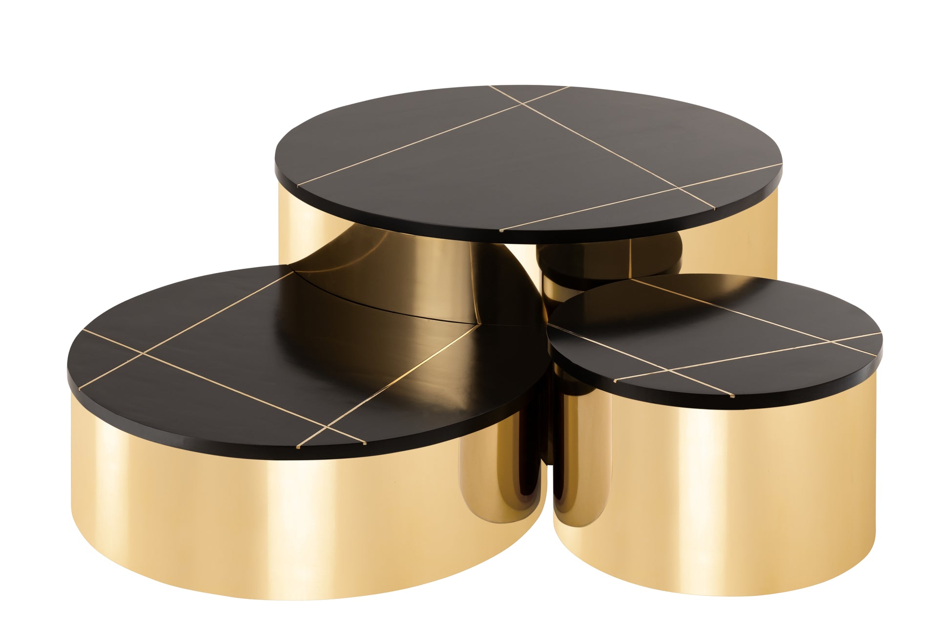 Modern Style 3PC CT805 3 Coffee Table Set in Gold gold-primary living space-modern-mango-wood