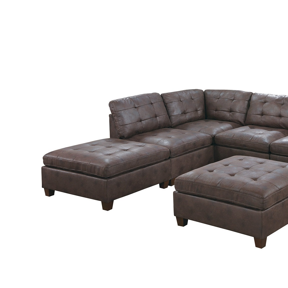 Living Room Furniture Tufted Armless Chair Dark Brown dark brown-primary living