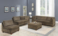 Living Room Furniture Tan Chenille Modular Sectional tan-chenille-wood-primary living space-cushion