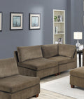 Living Room Furniture Tan Chenille Modular Sectional tan-chenille-wood-primary living space-cushion