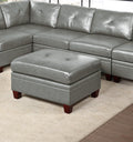 Genuine Leather Grey Color Tufted 6pc Modular grey-genuine leather-wood-primary living