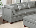 Genuine Leather Grey Color Tufted 6pc Modular grey-genuine leather-wood-primary living