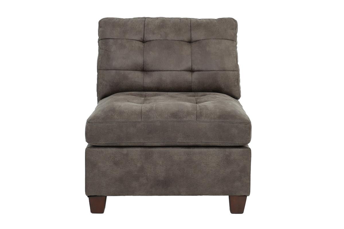 Living Room Furniture Tufted Armless Chair Dark Brown dark brown-primary living