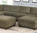 Living Room Furniture Tan Chenille Modular Sectional tan-chenille-wood-primary living space-cushion