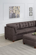 Living Room Furniture Tufted Corner Wedge Dark Brown dark brown-primary living