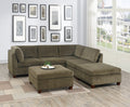 Living Room Furniture Tan Chenille Modular Sectional tan-chenille-wood-primary living space-cushion